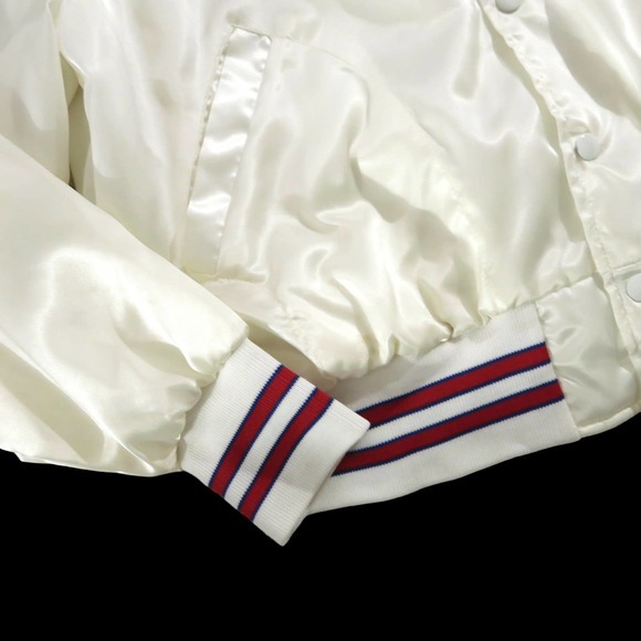 Vintage Fraternal Order of Police‎ White Satin Baseball Jacket L - Picture 4 of 8